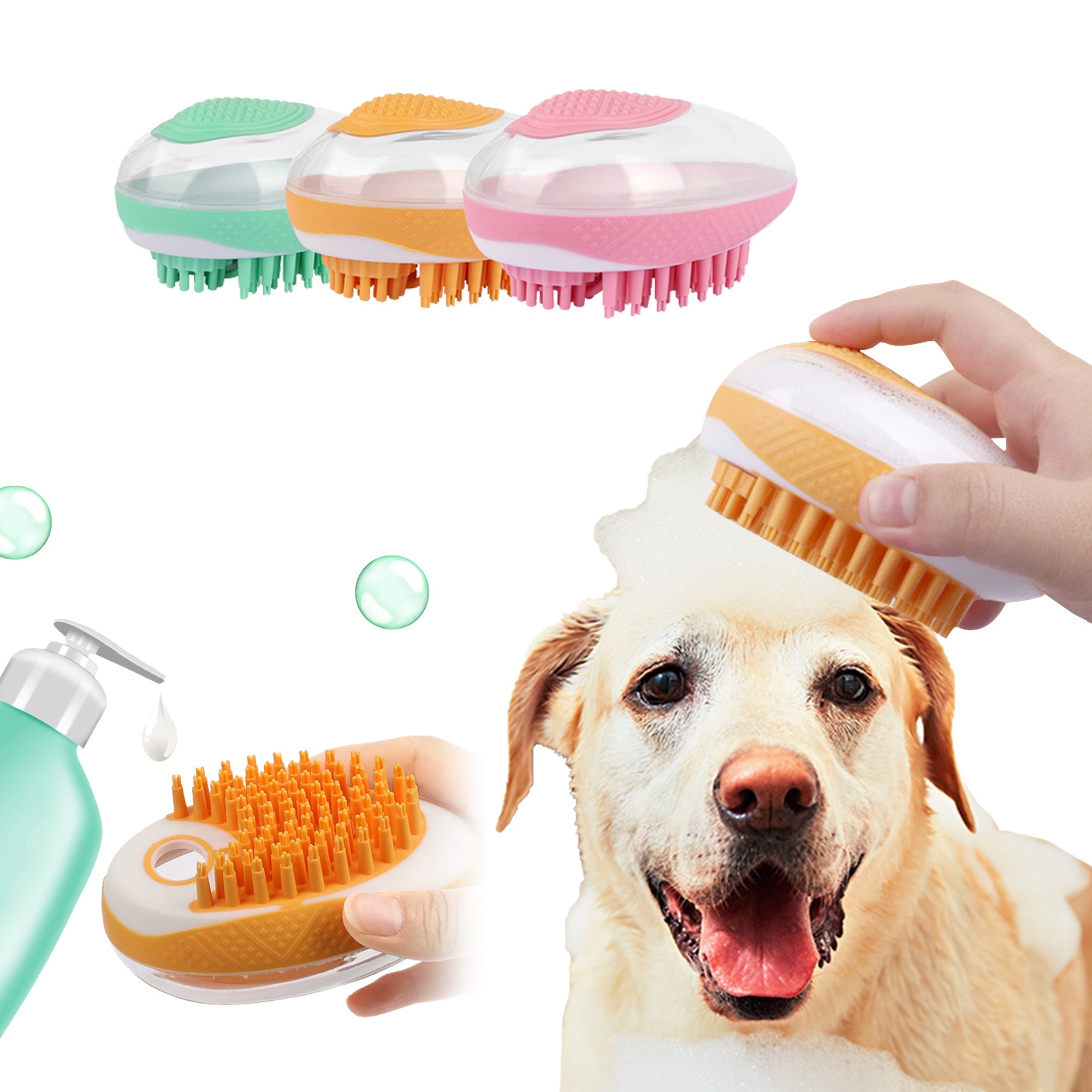 2-in-1 Pet Bath Brush & Massage Comb – Dog & Cat Grooming Tool