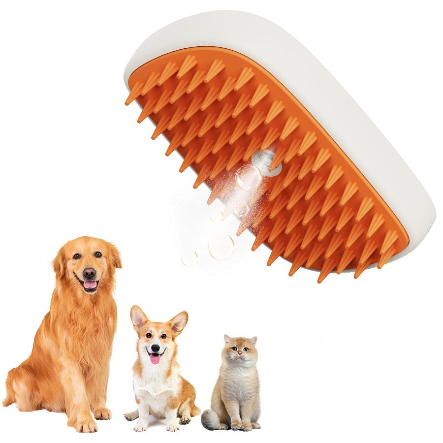 USB Rechargeable Pet Steam Grooming Brush – Cat & Dog Hair Comb