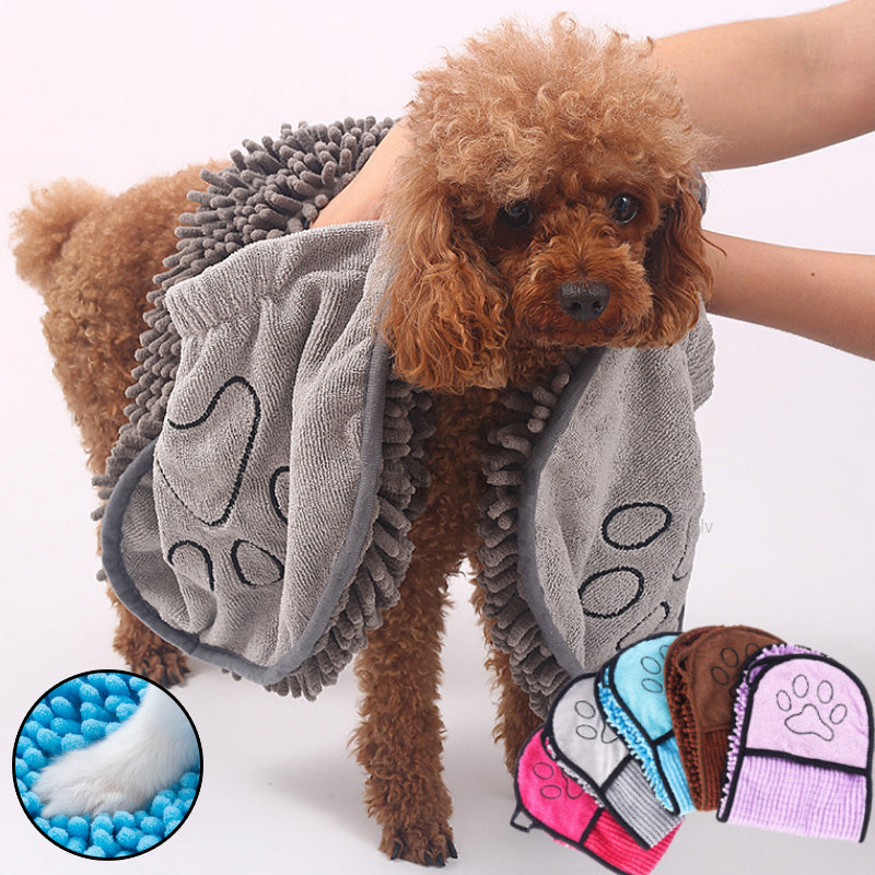 Super Absorbent Dog Towel with Hand Pockets – Quick Dry Pet Towel