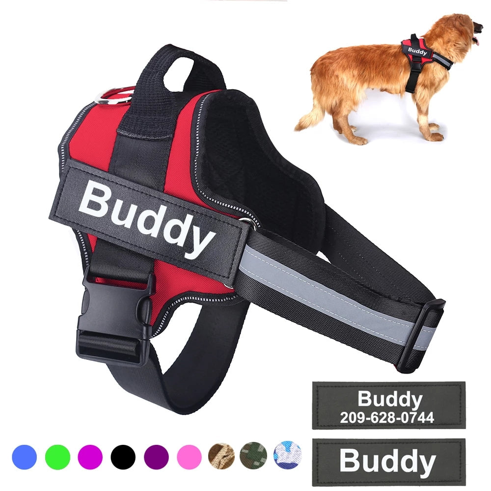 Personalized No-Pull Dog Harness – Reflective Adjustable Pet Vest