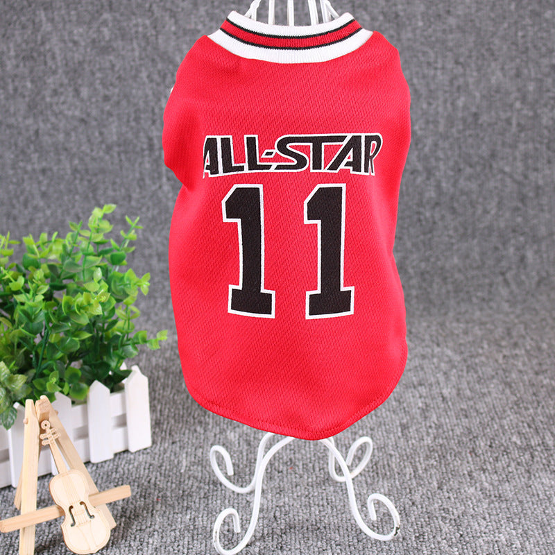 Soccer Dog Shirt Summer Vest – Breathable Cotton Pet T-Shirt