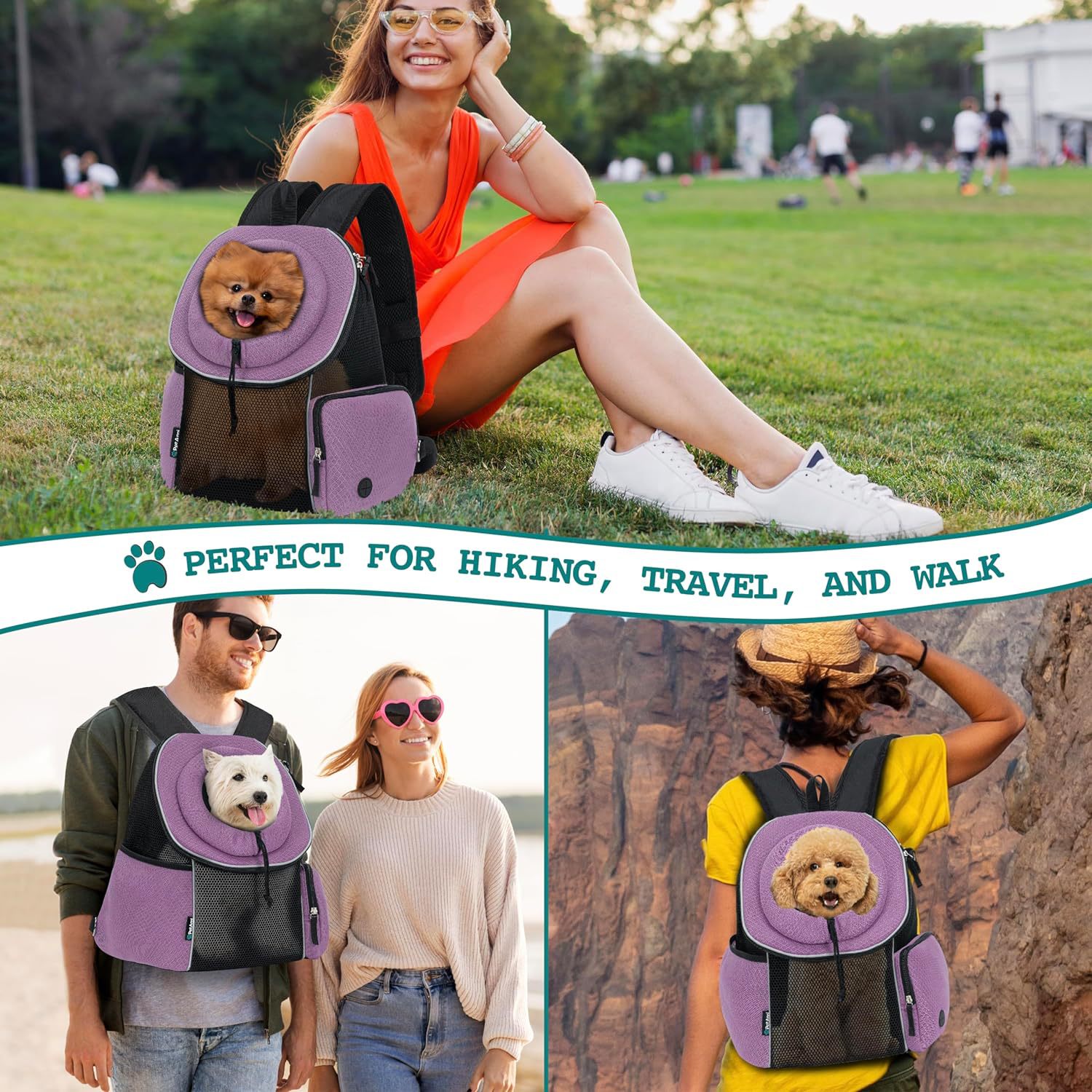 Breathable Dog Carrier Backpack – Portable Pet Travel Bag