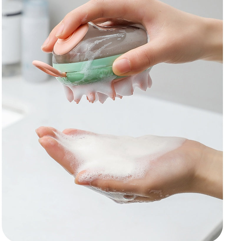 2-in-1 Pet Bath Brush with Shampoo Dispenser – Dog & Cat Grooming